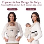 Momcozy Babytrage 100% Baumwolle ab Geburt – Ergonomische M-Position, 3,2–20 kg – Bild 3