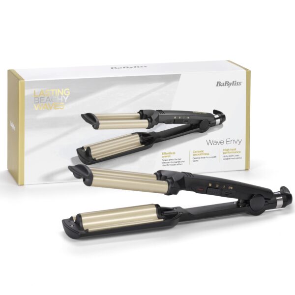 BaByliss Easy Waves C260E Welleneisen mit Keramik-Titanium-Beschichtung – Beach Waves Styling für alle Haartypen