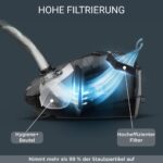 Rowenta Power XXL Bodenstaubsauger mit Beutel – 900 W, 4,5 L, 12 m Radius – Bild 4