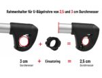 Bullwing Rahmenhalter kurz Ø 25+30mm – Sichere Fahrradbefestigung für Träger – Bild 5