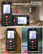 Charcity Laser Entfernungsmesser 60m – Dual-Level IP54 wasserdicht für Innen & Aussen – Bild 3