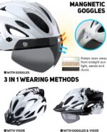 RaMokey Fahrradhelm 57-62 cm mit LED-Licht & Magnetvisier – Sicherheitshelm für Damen & Herren – Bild 2