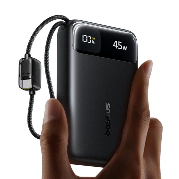Baseus FC11 Powerbank 45W 20000mAh – Dual USB-C Kabel, Schnellladung für iPhone & Samsung