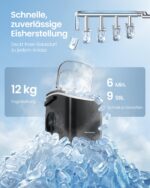 SONGMICS Eiswürfelmaschine XZB001B1EU – 12 kg/24h mit Selbstreinigung & 2 Würfelgrössen – Bild 3