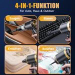 DiliDala Handstaubsauger Akku 27000PA – Kabelloser Autostaubsauger mit 3-Gang Saugleistung – Bild 6