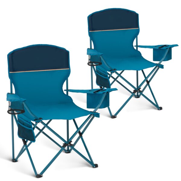 HIGH POINT SPORTS Campingstuhl 2er Set – Faltbar bis 102kg mit Getränkehaltern