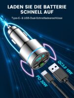 Mohard FM Transmitter Auto Bluetooth 5.3 – Dual-Ladegerät mit 30W USB-C PD & 18W QC3.0 – Bild 2