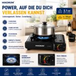 MAGNUM Gaskocher mit Piezozündung inkl. 4x Gaskartuschen – Campingkocher – Bild 2