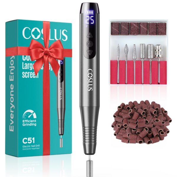 COSLUS C51 Kabelloser Nagelfräser – 35.000 U/min mit LED-Display & 25 Geschwindigkeitsstufen