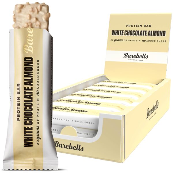 Barebells Protein Riegel White Chocolate Almond – 20g Eiweiss, zuckerarm, 12er Pack