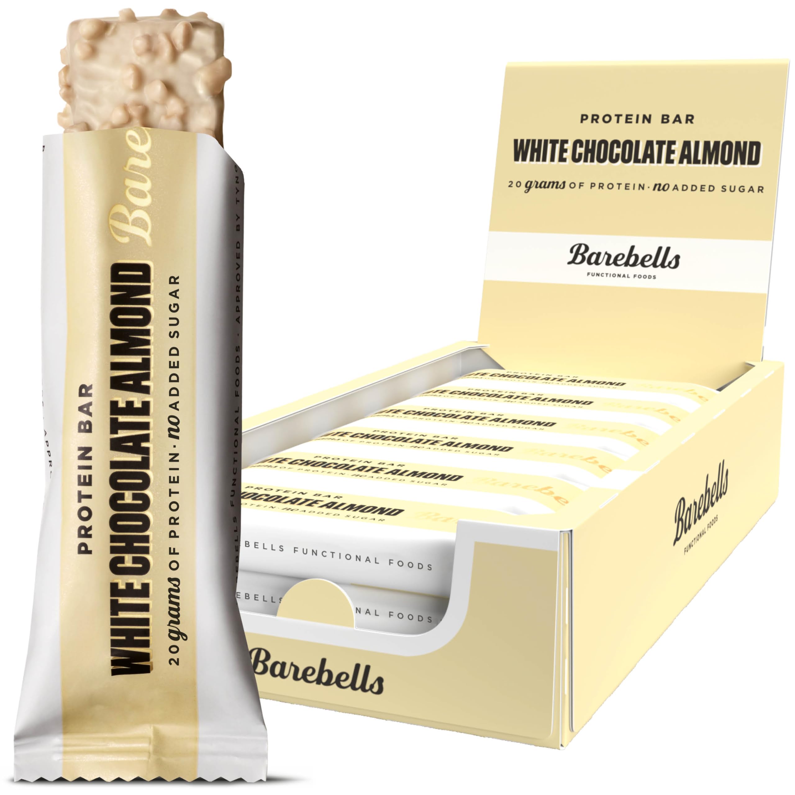 713WJVQ6EsL._SY2560_.jpg Barebells Protein Riegel White Chocolate Almond – 20g Eiweiss, zuckerarm, 12er Pack – Bild 1