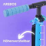 Arebos Cityroller höhenverstellbar mit XXL-Rädern – Klappbarer Tretroller bis 100 kg – Bild 4