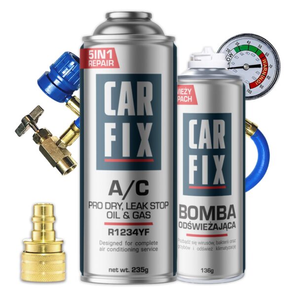 CARFIX 5in1 R1234YF Klimaanlage Nachfüllset 235g – All-in-One Kältemittel für Auto & Wohnmobil