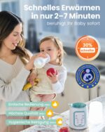 GROWNSY 10-in-1 Flaschenwärmer – Schnelles Erwärmen mit Timer & Sterilisation für Babys – Bild 2