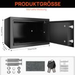 7Sevenjokers Feuerfester Tresor 31x20x20 cm – Einbruchsicher mit Passwort & Schlüssel – Bild 3