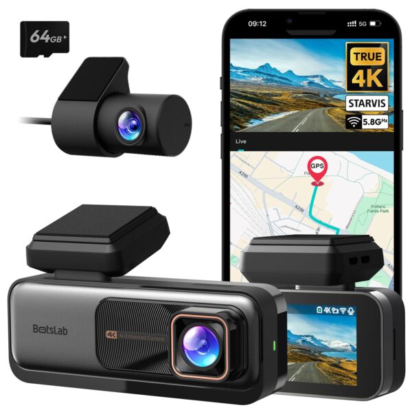 BOTSLAB G980H Dual-Dashcam 4K vorne & 1296P hinten – GPS, WiFi & ADAS Fahrerassistenz