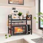 Mointal Mikrowellenregal 2-stufig verstellbar aus Kohlenstoffstahl – Küchenorganizer mit 8 Haken – Bild 7
