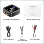 SONRU Bluetooth 6.0 Audio Adapter mit 3,5mm Klinke & RCA – Wireless Empfänger für Stereoanlagen – Bild 7