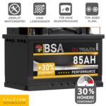 BSA Autobatterie 85Ah 12V – +30% Startkraft mit Calcium-Technologie für zuverlässige Starts – Bild 2