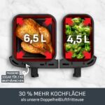 Tefal Dual Easy Fry XXL 11L Doppelkammer-Heissluftfritteuse – 2 Schubladen, 7 Programme, Extra-Crisp – Bild 4