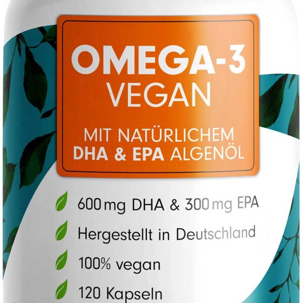 ProFuel Omega-3 vegan Kapseln 120x – 600mg DHA + 300mg EPA – hochdosiert für Herz & Gehirn