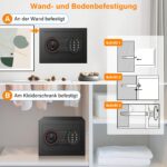 Tiskgg Mini-Tresor mit Zahlenschloss & Schlüssel – Sicherheitssafe mit feuerfester Tasche – Bild 6