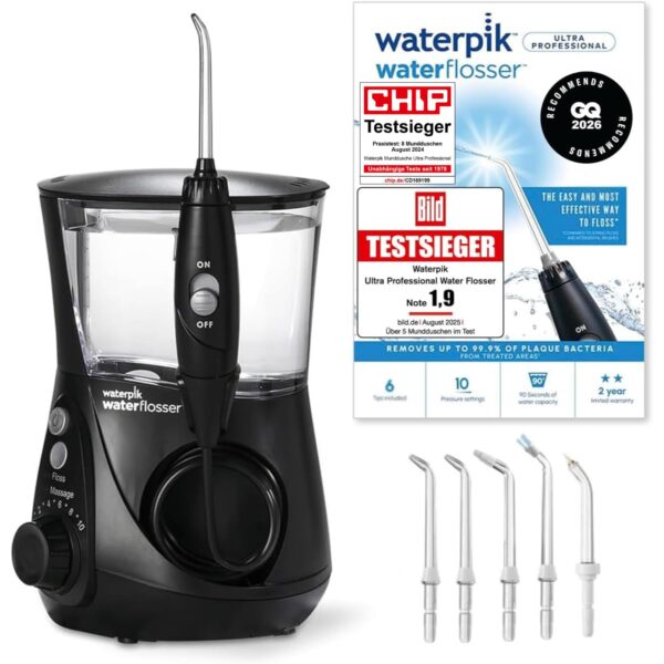Waterpik Professional Water Flosser – Munddusche mit Precision Pulse Technology für optimale Zahnfleischschutz