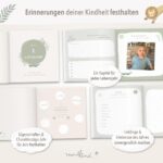 mintkind Erinnerungsalbum Kindheit Salbei – Hardcover Babybuch für 0–10 Jahre – Bild 3