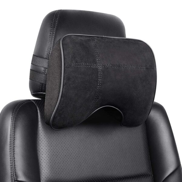 EASY EAGLE Auto-Nackenkissen aus Wildleder & Memory-Schaum – Ergonomische Nackenstütze für alle Fahrzeuge