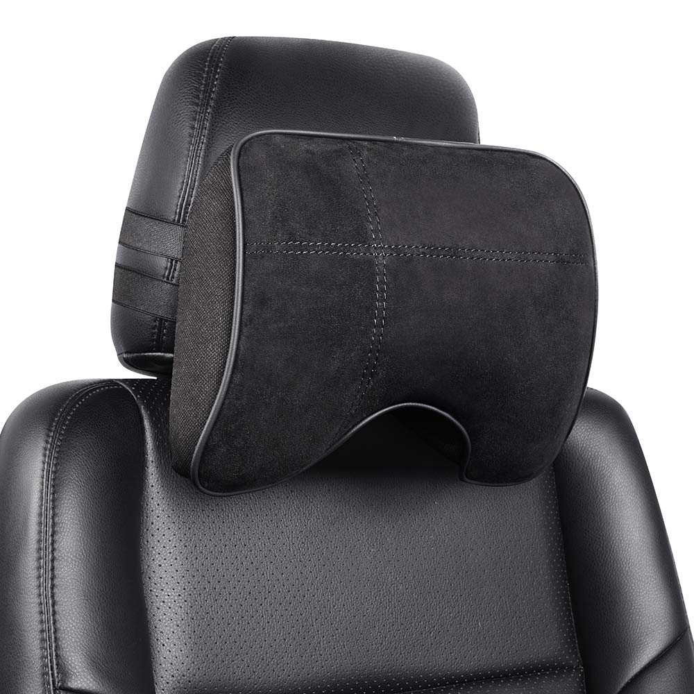 714eOEu9uUL._SY1000_.jpg EASY EAGLE Auto-Nackenkissen aus Wildleder & Memory-Schaum – Ergonomische Nackenstütze für alle Fahrzeuge – Bild 1