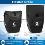 GUOOTU 2er Set Fahrradtasche 64L Gepäckträger – Wasserdicht mit Reflektoren – Bild 2