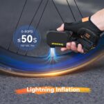 anoutway Tiny Pump – Elektrische Mini-Fahrradpumpe mit Druckmesser für alle Ventiltypen – Bild 3