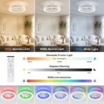 Ateroll Deckenventilator Ø48cm mit RGB-Beleuchtung – 6 Windsstufen, dimmbar, Fernbedienung – Bild 2