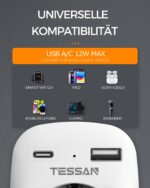 TESSAN 2er Pack Reiseadapter Typ G – 3 in 1 UK Stecker mit USB C & USB A für Grossbritannien – Bild 7
