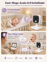 BURNNOVE Babyphone mit Kamera – 720P HD, 96H Akku, ohne WLAN für sicheres Babymonitoring – Bild 8