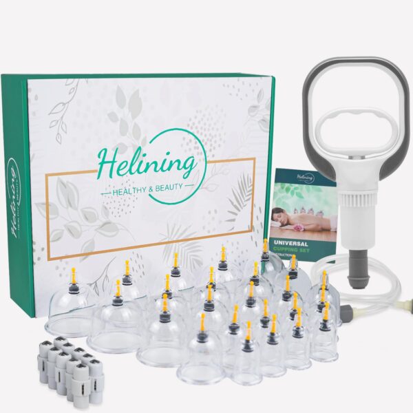 24er Schröpfglas-Set mit Vakuumpumpe & Magneten – Professionelle Schröpftherapie für Körper & Gesicht