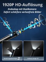 Acoath Endoskopkamera 1920P HD mit 8 LEDs – IP67 Inspektionskamera für Android & iOS – Bild 2