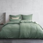 Duvetnova Bettwäsche 135x200 4teilig – Premium-Mikrofaser mit Reissverschluss Salbeigrün