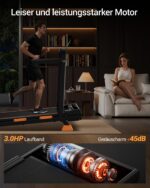LONTEK Klappbares Laufband mit Steigung – 10 km/h Heimtrainer für Zuhause – Bild 5