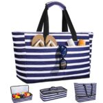 ISEYOU XXL Strandtasche 49L mit abnehmbarer Kühltasche – Wasserdicht & Sandfest