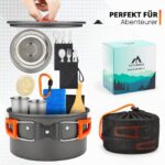 THTYBROS 17-teiliges Camping-Kochgeschirr-Set – Hart eloxiertes Aluminium für Outdoor & Wandern – Bild 5