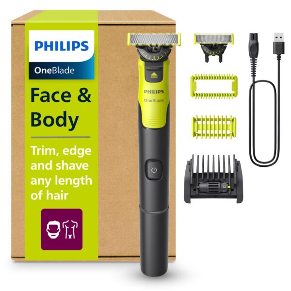 PHILIPS OneBlade 360 Face & Body – 3-in-1 Rasierer, Trimmer & Bodygroomer mit App