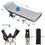Yaheetech Feldbett 191x67 cm mit Matratze – Klappbares Campingbett bis 150 kg – Bild 3