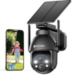 YESYAMO 2K Überwachungskamera Aussen mit Akku & Solarpanel – 355° Pan-Tilt WLAN Kamera