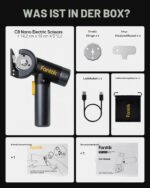 Fanttik C8 Nano Elektrische Schere – Akku-Schneidwerkzeug mit LED-Display für Stoffe & Kartons – Bild 9