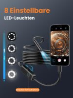 Vorth Endoskopkamera 1920P HD mit 8 LED – Inspektionskamera für iOS & Android – Bild 3