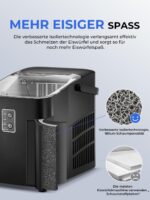 FOHERE Eiswürfelmaschine – 14 kg/24h mit Selbstreinigung & 2 Grössen für Küche – Bild 9