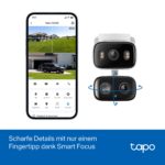 Tapo C246D WLAN Überwachungskamera Aussen – Dual-Objektiv 2K mit Smart Tracking & KI-Erkennung – Bild 8