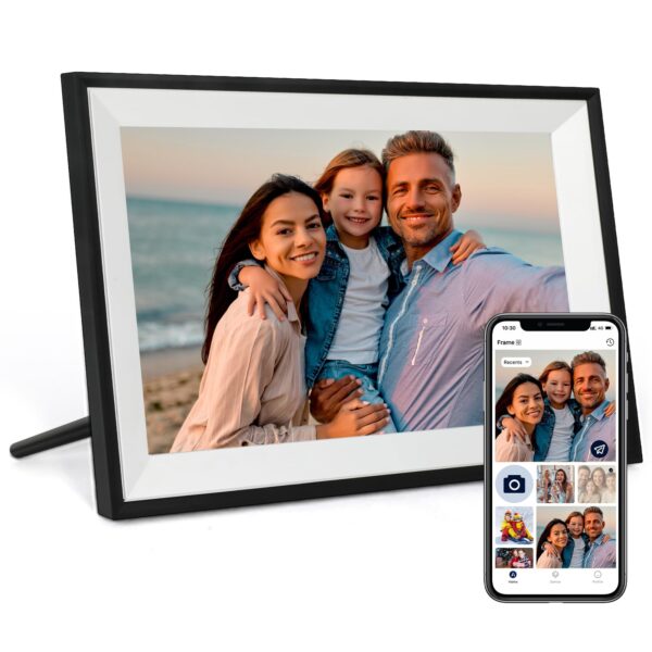 Humblestead Digitaler Bilderrahmen 10,1 Zoll WiFi – HD Touchscreen mit AiMOR-App