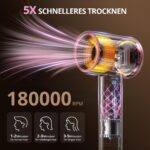 CrazyMar Ionen-Haartrockner mit 180.000 U/min Motor – 5X schneller trocknen, geräuscharm – Bild 2